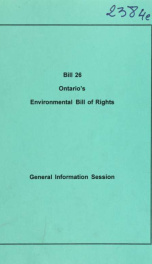 Bill 26 Ontario's Environmental Bill of Rights (General Information)_cover