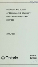 Inventory and review of economic and commodity forecasting models and services_cover