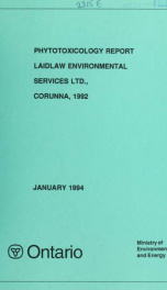 Phytotoxicology Report: Laidlaw Environmental Services Ltd. - Corunna (1992)_cover