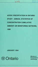 Apios, Annual Statistics of Concentration Cumulative Ambient Air Monitoring Network 1990_cover