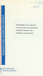 Development and validation of a new, rapid and economical surrogate bioassay for industrial contaminants_cover