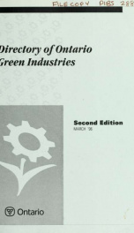 Directory of Ontario Green Industries / [Ontario Ministry of Environment and Energy]_cover