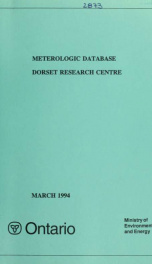 Meteorologic Database Dorset Research Centre_cover