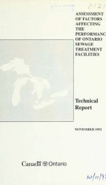 Assessment of factors affecting the performance of Ontario sewage treatment facilities_cover