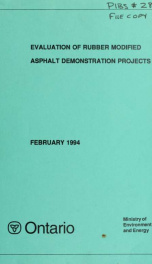 Evaluation of Rubber Modified Asphalt Demonstration Projects_cover
