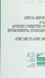 Annual report - Ontario Advisory Committee on Environmental Standards_cover