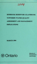 Binbrook Reservoir (Glanbrook Township) water quality assessment and management implications : report_cover