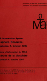 Biosphere Reserves, Compilation 4, October 1986: programme on man and the biosphere (MAB) 1986_cover