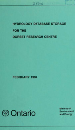 Hydrology database storage for the Dorset Research Centre_cover