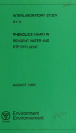 Phenolics (4AAP) in reagent water and STP effluent : report_cover