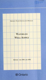 Waterloo DWSP Well Supply Report 1991 and 1992_cover