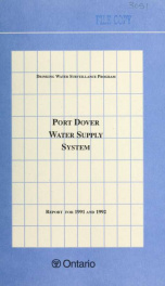 Drinking Water Surveillance Program annual report. Port Dover Water Supply System_cover