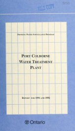 Drinking Water Surveillance Program annual report. Port Colborne Water Treatment Plant_cover