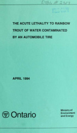 The Acute Lethality to Rainbow Trout of Water Contaminated by an Automobile Tire_cover