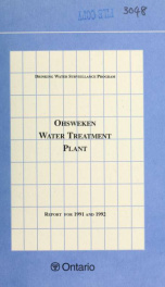 Ohsweken DWSP Water Treatment Plant Report 1991_cover