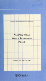 Drinking Water Surveillance Program Niagara Falls Water Treatment Plant: Report for 1991 and 1992_cover