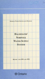 Drinking Water Surveillance Program annual report. Haldimand/Norfolk Water Supply System_cover