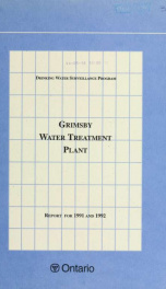 Drinking Water Surveillance Program annual report. Grimsby Water Treatment Plant_cover