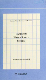 Drinking Water Surveillance Program annual report. Hamilton Water Supply System_cover