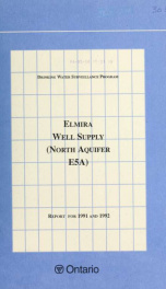 Drinking Water Surveillance Program annual report. Elmira Well Supply (North Aquifer E5A)_cover