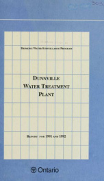 Drinking Water Surveillance Program annual report. Dunnville Water Treatment Plant_cover