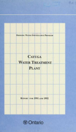 Drinking Water Surveillance Program annual report. Cayuga Water Treatment Plant_cover