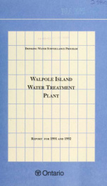 Walpole Island DWSP Water Treatment Plant Report for 1991 and 1992_cover