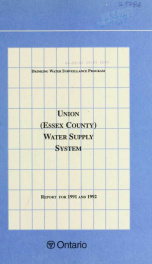 Union (Essex County) DWSP Water Supply System Report for 1991_cover