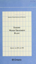 Tilbury DWSP Water Treatment Plant Report for 1991 and 1992_cover