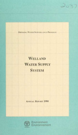 Welland Water Supply System--Drinking Water Surveillance Program, annual report 1990_cover
