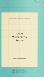 Delhi Water Supply System--Drinking Water Surveillance Program, annual report 1990_cover