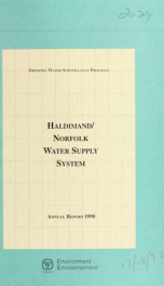 Haldimand/Norfolk Water Supply System--Drinking Water Surveillance Program, annual report 1990_cover