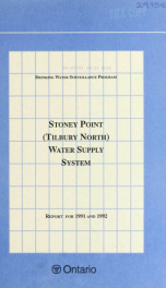Stoney Point (Tilbury North) DWSP Water Supply System Report for 1991 and 1992_cover