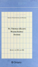 St.Thomas (Elgin) DWSP Water Supply System Report for 1991 and 1992_cover