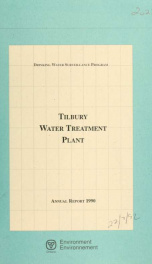Tilbury Water Treatment Plant--Drinking Water Surveillance Program, annual report 1990_cover