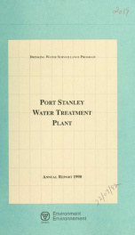 Port Stanley Water Treatment Plant--Drinking Water Surveillance Program, annual report 1990_cover