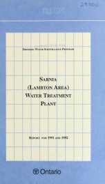 Sarnia (Lambton Area) DWSP Water Treatment Plant Report for 1991_cover