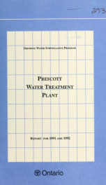 Drinking Water Surveillance Program annual report 1991 and 1992. Prescott Water Treatment Plant_cover