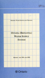 Drinking Water Surveillance Program annual report. Ottawa (Britannia) Water Supply System_cover