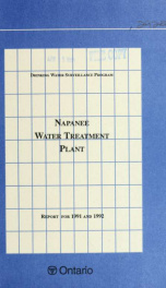 Napanee DWSP Water Treatment Plant Report for 1991_cover