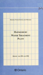Drinking Water Surveillance Program annual report. Hawkesbury Water Treatment Plant_cover