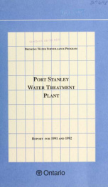 Port Stanley DWSP Water Treatment Plant Report for 1991 and 1992_cover