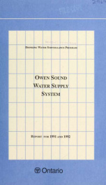 Owen Sound DWSP Water Supply System Report for 1991_cover