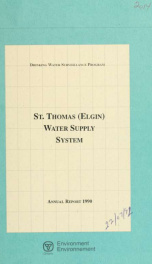 St. Thomas (Elgin) Water Supply System--Drinking Water Surveillance Program, annual report 1990_cover