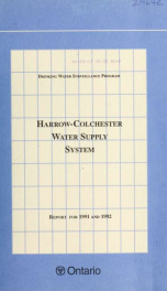 Harrow-colchester DWSP Water Supply System for 1991 and 1992_cover