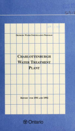 Charlottenburgh DWSP Water Treatment Plant Report for 1991_cover