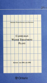 Drinking Water Surveillance Program annual report. Casselman Water Treatment Plant_cover