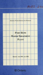 Port Hope DWSP Water Treatment Plant Report for 1991_cover