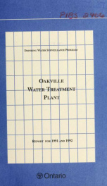 Drinking Water Surveillance Program annual report. Oakville Water Treatment Plant_cover