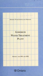 Goderich DWSP Water Treatment Plant Report for 1991 and 1992_cover